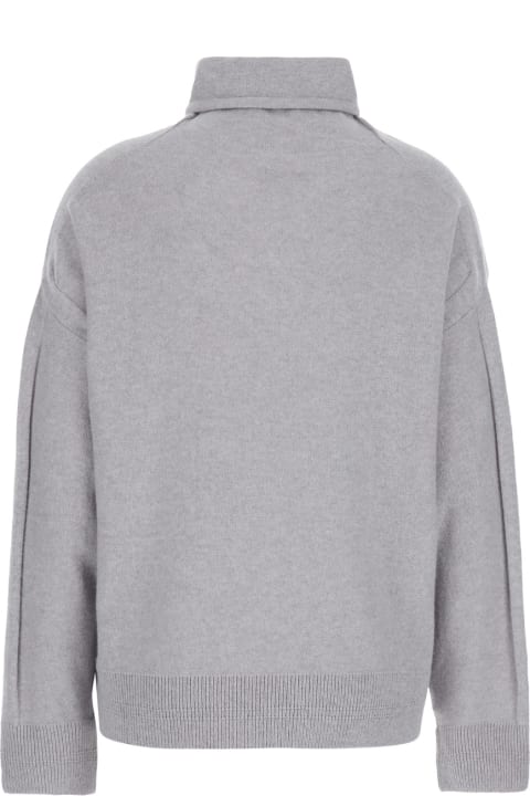 Antonelli Topwear for Women Antonelli 'medusa' Grey Sweater With Drawstring In Wool Blend Woman