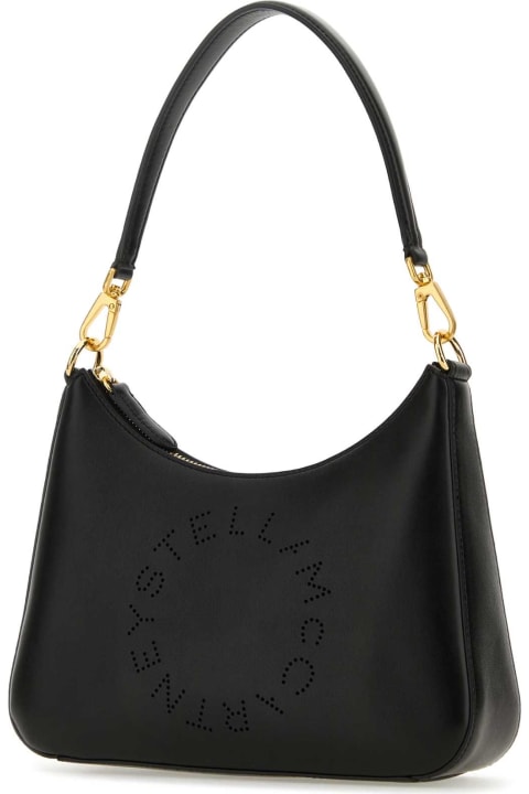Stella McCartney for Women Stella McCartney Black Alter Mat Small Stella Logo Shoulder Bag