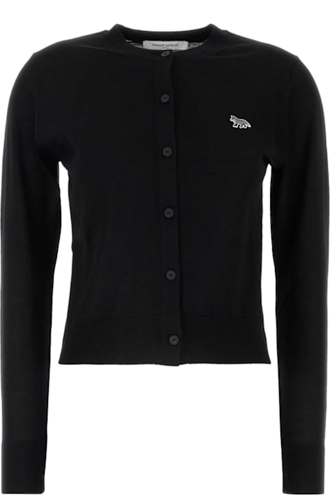 Maison Kitsuné لـ Women Maison Kitsuné Black Wool Cardigan