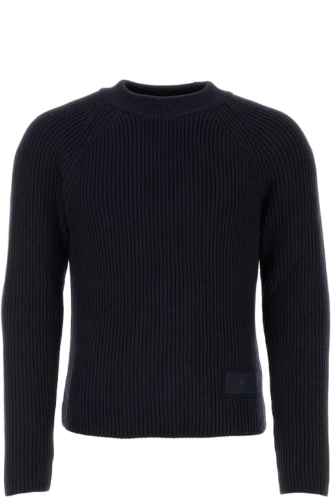 Ami Alexandre Mattiussi Sweaters for Men Ami Alexandre Mattiussi Midnight Blue Cotton Blend Sweater