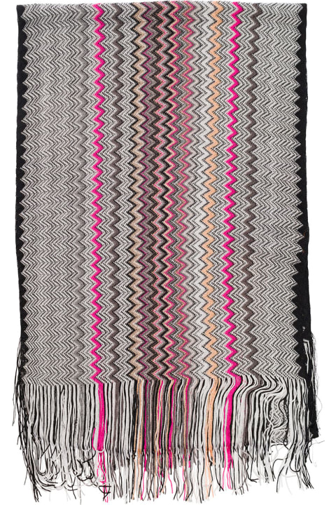 ウィメンズ M Missoniのスカーフ＆ストール M Missoni Multicolor Scarf With Zigzag Motif In Viscose Woman