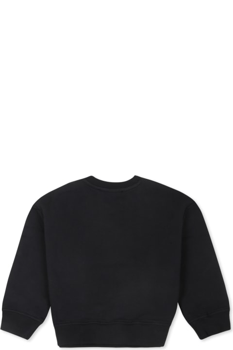 MSGM سترات وبلوزات ثقيلة لـ رُضع بنات MSGM Black Sweatshirt For Baby Boy With Logo