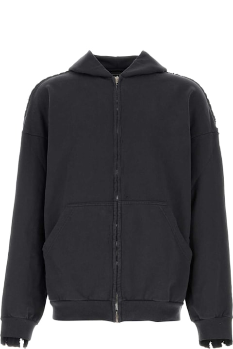 Balenciaga Fleeces & Tracksuits for Women Balenciaga Charcoal Cotton Oversize Sweatshirt