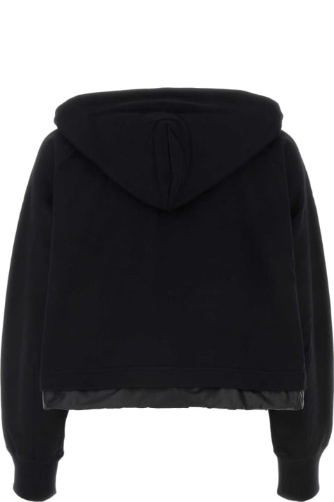 Sacai Coats & Jackets for Women Sacai Black Cotton Sweatshirt