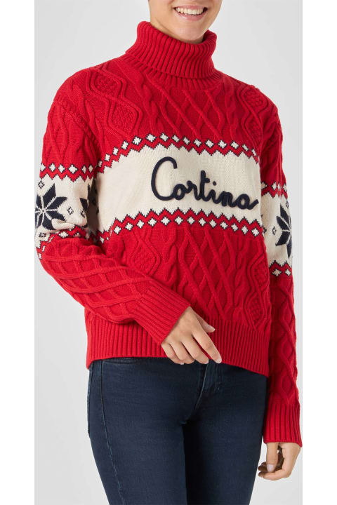 MC2 Saint Barth for Women MC2 Saint Barth Woman Half-turtleneck Sweater With Cortina Lettering