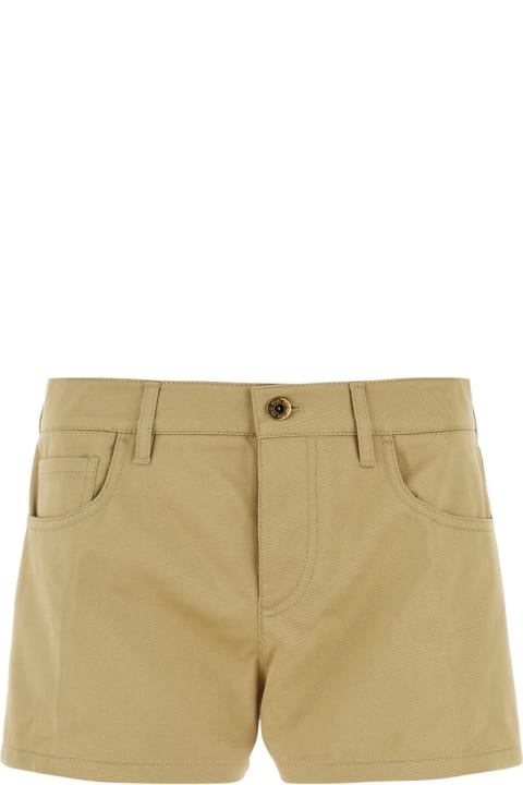 Pants & Shorts for Women Miu Miu Camel Cotton Shorts