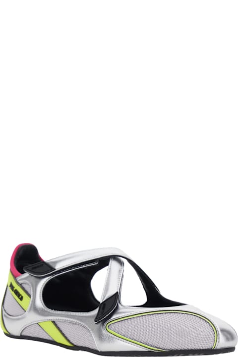 Homeware The Attico 'floor 01' Multicolor Ballet Shoes With Logo On The Side And Cut-out Design In Fabric Woman