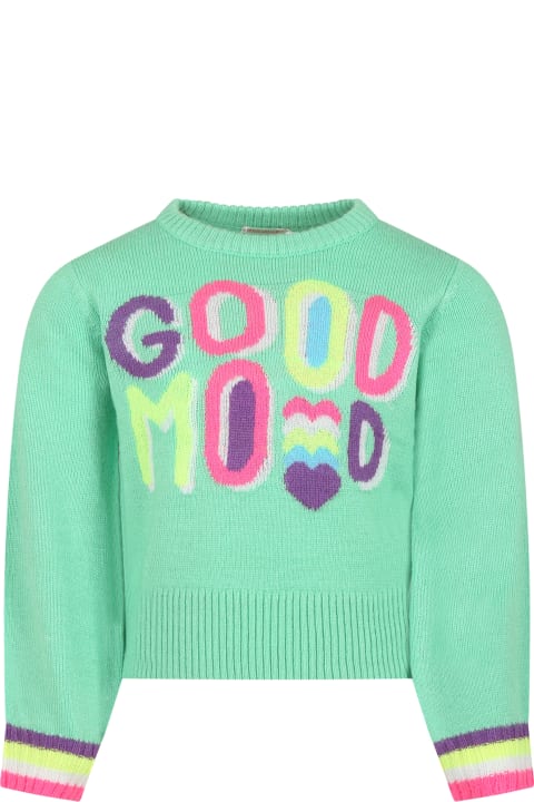 Billieblush Kids Billieblush Green Sweater For Girl