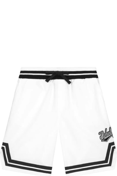 Dolce & Gabbana for Kids Dolce & Gabbana White Shorts With Patch Decorations