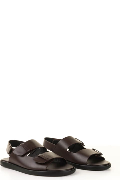Doucal's Other Shoes for Men Doucal's Sandal In Dark Brown Leather And Rubber Sole