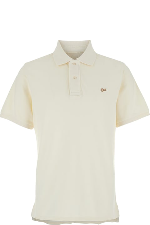 ERL for Kids ERL White Polo With Classic Collar And Logo Lettering On The Front In Cotton Man