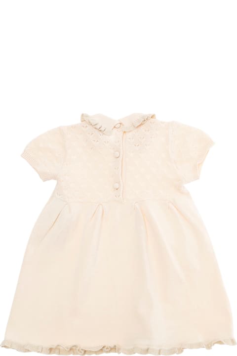 Emporio Armani Bodysuits & Sets for Baby Girls Emporio Armani Beige Dress With Spread Collar And Rear Button Closure In Cotton Baby