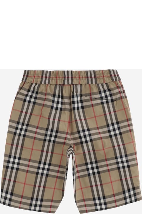 Bottoms for Boys Burberry Cotton Check Bermuda Shorts