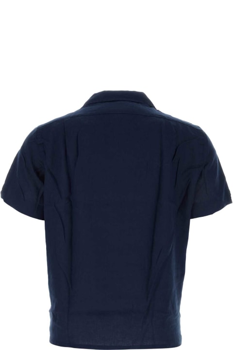 Polo Ralph Lauren Men Polo Ralph Lauren Navy Blue Linen Shirt