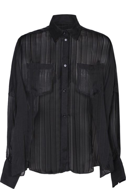 Rev Clothing for Women Rev Black Silk Organza Shirt