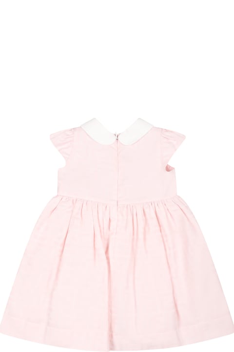 Fashion for Women Fendi Pink Dress For Baby Girl With Double F
