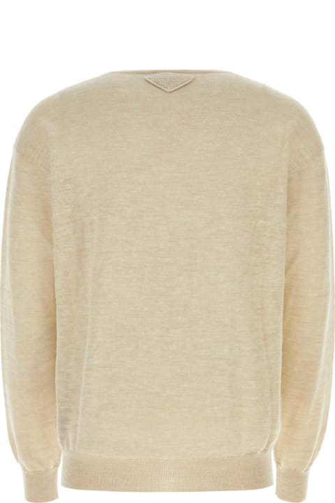 Sweaters for Men Prada Sand Cashmere Blend Sweater