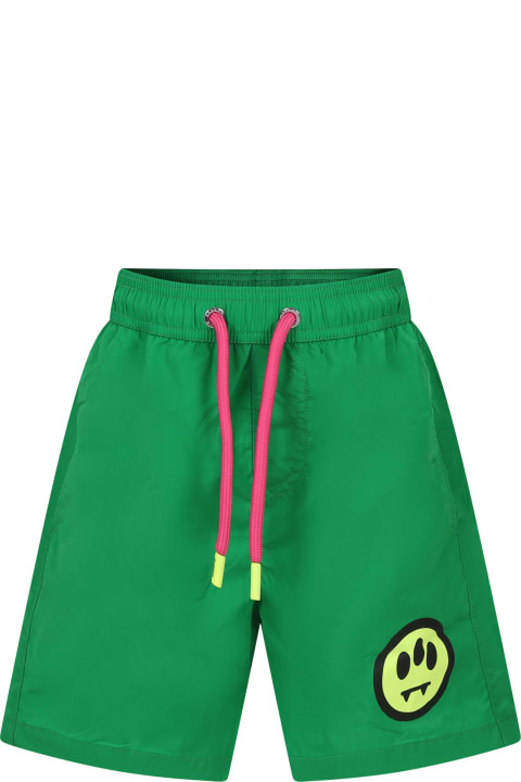 Barrow Swimwear for Boys Barrow Green Swim Shorts For Boy With Smiley