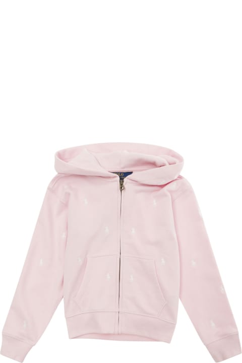 Sweaters & Sweatshirts for Girls Polo Ralph Lauren Pink Hoodie With Embroidered Pony In Cotton Blend Girl