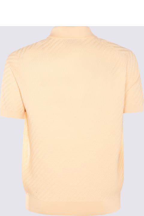 Brioni Men Brioni Cream Cotton-silk Blend Polo Shirt