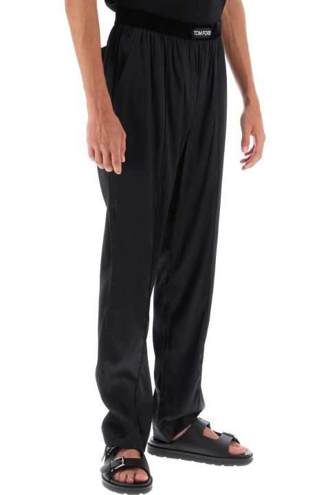 Tom Ford for Men Tom Ford Logo Waist Satin Pajama Trousers