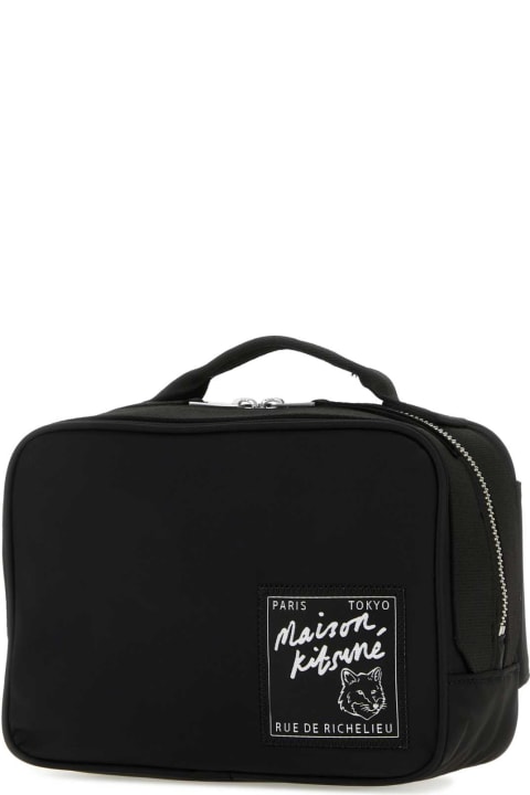 Maison Kitsuné Belt Bags for Men Maison Kitsuné Black Nylon Belt Bag