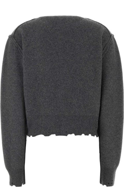 Balenciaga Clothing for Women Balenciaga Dark Grey Cashmere Blend Cardigan