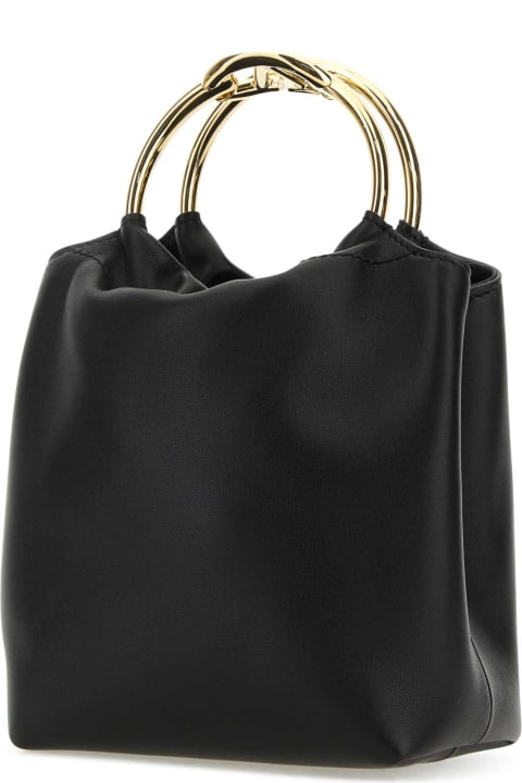 ウィメンズ新着アイテム Valentino Garavani Black Leather Bucket Bag