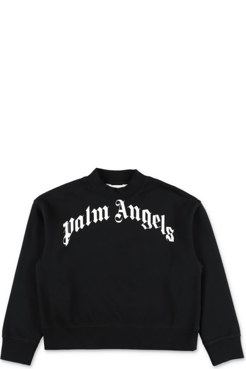 Sweaters & Sweatshirts for Boys Palm Angels Palm Angels Felpa Nera In Cotone Bambino