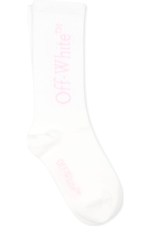 ملابس داخلية لـ بنات Off-White White Socks For Girl With Logo