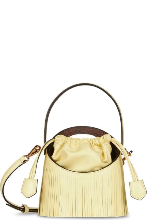 Fashion for Women Etro Yellow Saturno Mini Bag With Fringes