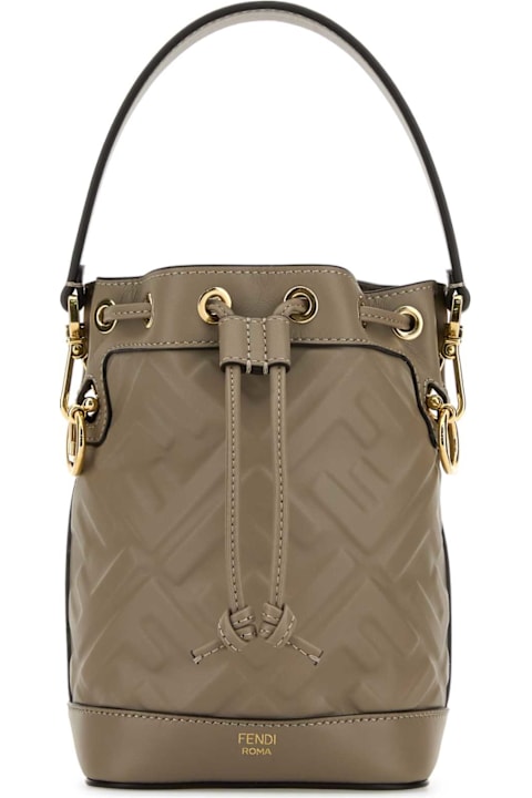 トートバッグ FENDI Dove Grey Mesh Mini Mon Tresor Bucket Bag Mon Tresor Fabric Gray | Fendi