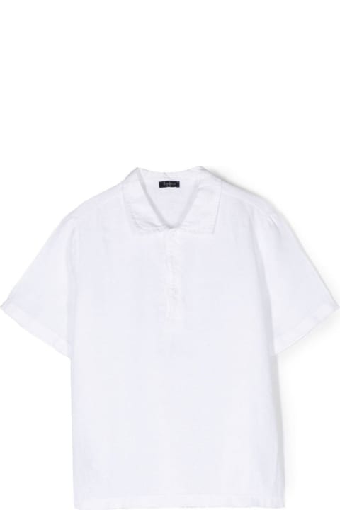 ボーイズ Il GufoのTシャツ＆ポロシャツ Il Gufo White Polo Shirt With Short Sleeves In Linen Boy