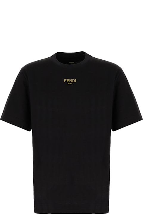 Clothing for Men Fendi Black Cotton T-shirt