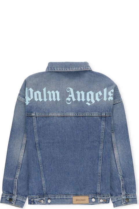 Palm Angels Coats & Jackets for Boys Palm Angels Overlogo Stone Jeans Jacket