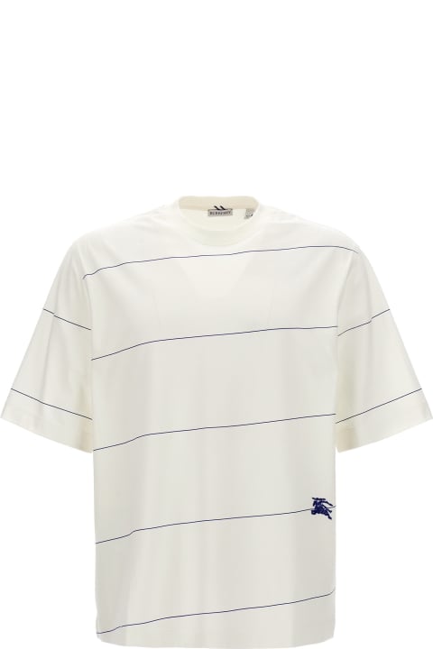 Topwear for Men Burberry Logo Embroidery Striped T-shirt
