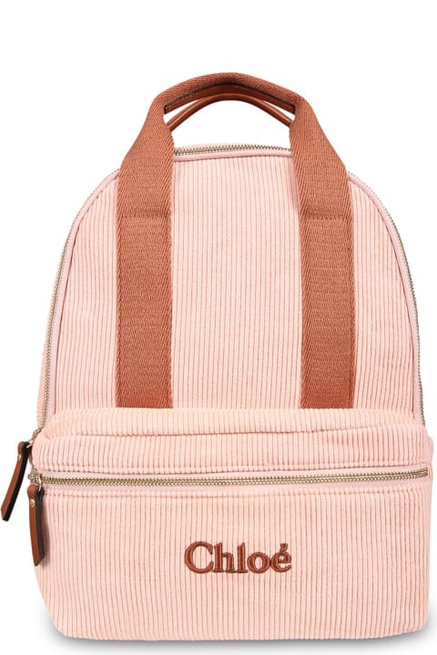 Chloé for Kids Chloé Pink Backpack For Girl With Logo