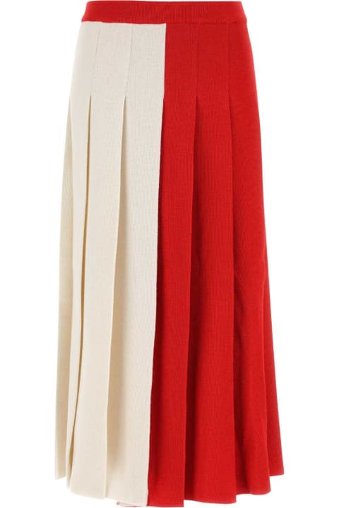 Sale for Women Gucci Two-tone Wool Skirt