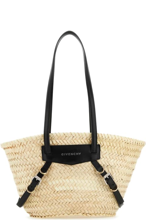 ウィメンズのセール Givenchy Straw Small Voyou Shopping Bag