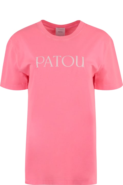 Fashion for Women Patou Essential Logo Neon Pink Cotton T-shirt
