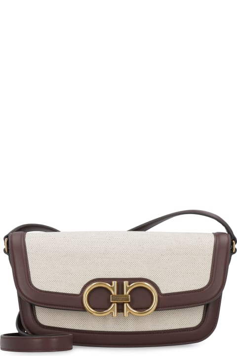 Ferragamo Trapezium Medium Crossbody Bag in Brown