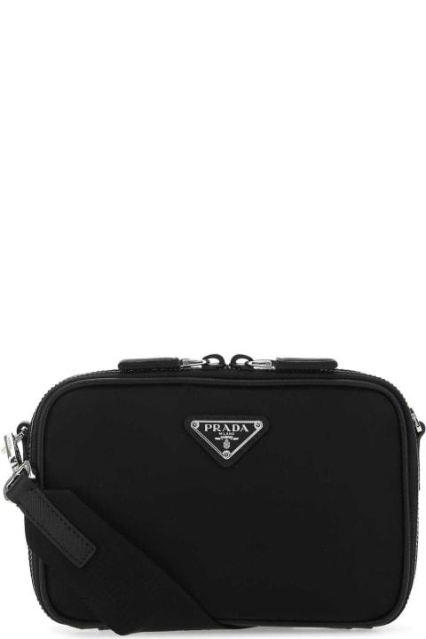 Bags for Men Prada Black Leather And Nylon Crossbody Bag