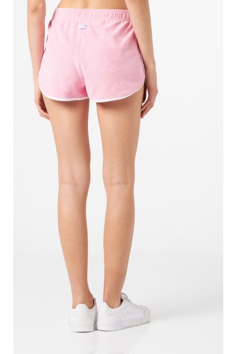 Fashion for Women MC2 Saint Barth Woman Pink Terry Shorts With Piping | Melissa Satta Special Edition