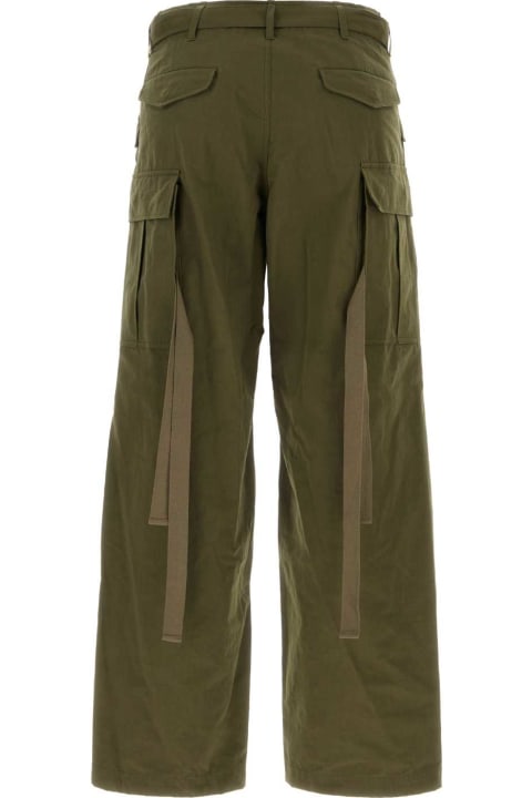 Sacai Pants for Men Sacai Army Green Cotton And Nylon Cargo Pant