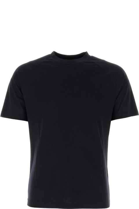 Zegna Topwear for Men Zegna Midnight Blue Wool T-shirt