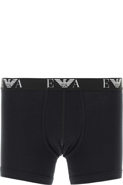 Emporio Armani Underwear for Women Emporio Armani Black Cotton Boxer Set