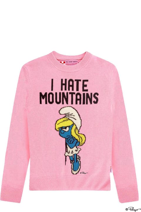 Homeware MC2 Saint Barth Woman Pink Sweater I Hate Mountains Smurfette | ©peyo Special Edition