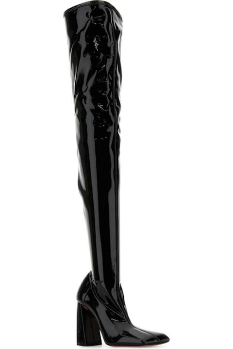 Homeware Amina Muaddi Black Latex Marine Boots