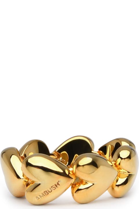 Gold Brass Heart Link Ring
