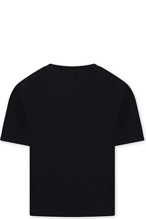 Homeware MSGM Black T-shirt For Girl With Logo